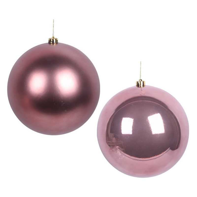Pearl and Matte Finish Bauble Rose Gold 25cm