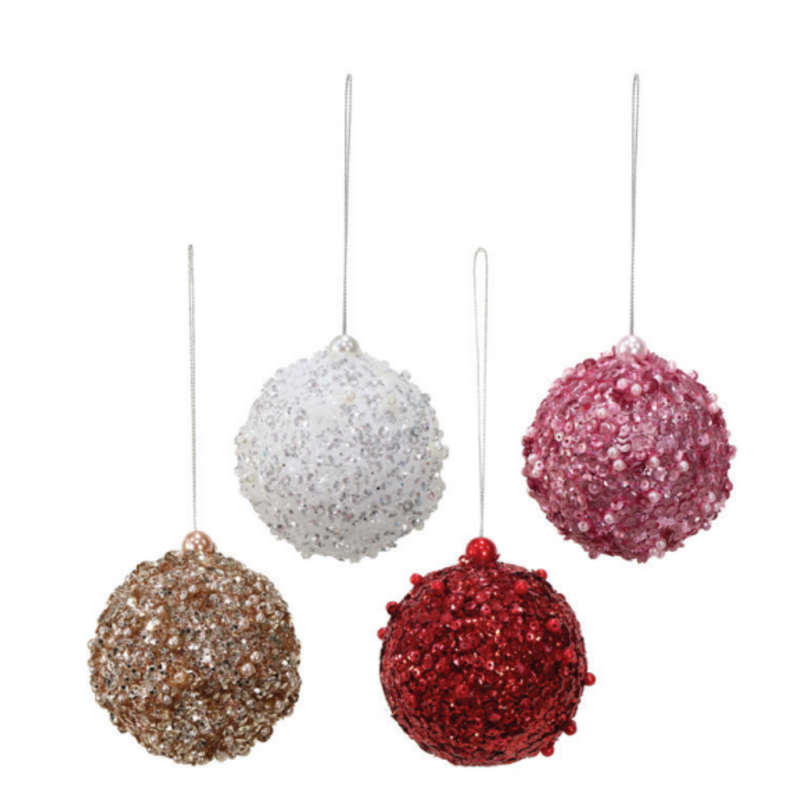 Ronis Pearl Sequin Bauble 8cm Assorted