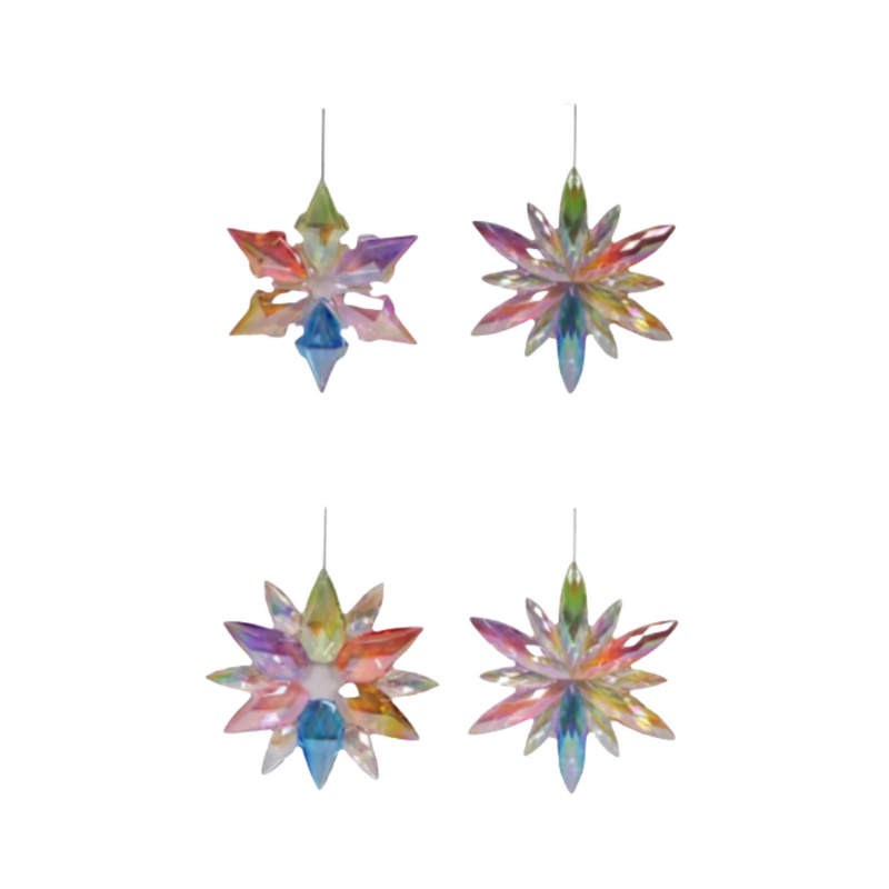 Ronis Pearlized Rainbow Snow Flake 12cm Assorted