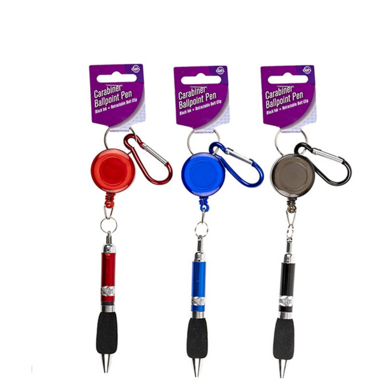 Ronis Pen Ballpoint Carabiner with Black Ink Assorted