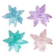 Ronis Peppermint Velvet Poinsettia Clip Assorted