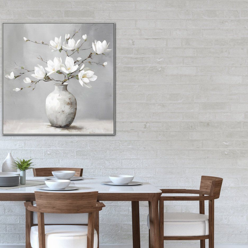 Petal Perfect painting 83x83cm large square floral wall art for modern home décor