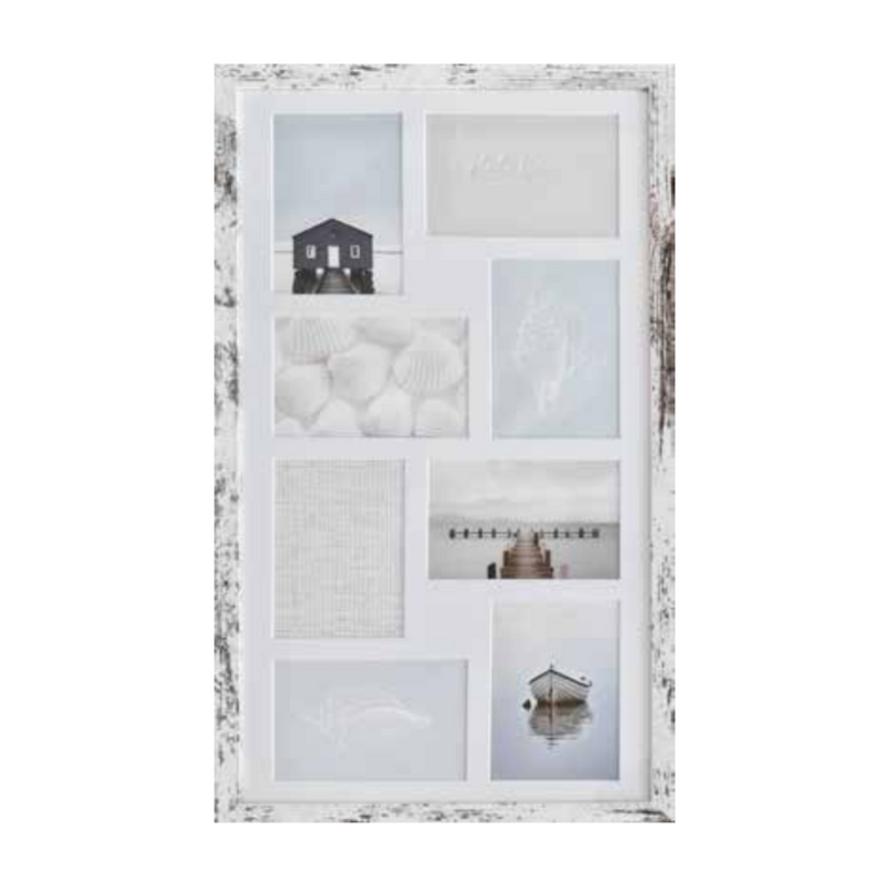 Ronis Photo Frame Collage Coastal Inserts 33x61cm Matted 8 Windows