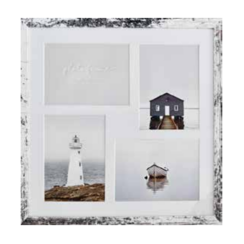Ronis Photo Frame Collage Coastal Inserts 40x40cm Matted 4 Windows
