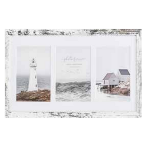Ronis Photo Frame Collage Coastal Inserts 48x28.5cm Matted 3 Windows 3-5x7in