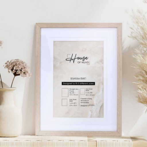 Chester double matted photo frame 30.5x40.6cm in light wood finish for wall art