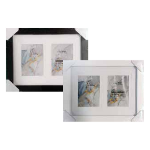 Ronis Photo Frame Double Matted Connor 2 Window Collage 25x3cm Assorted
