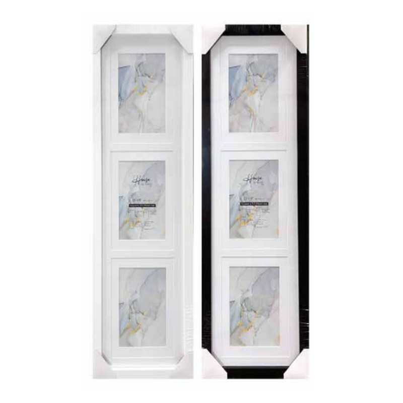 Ronis Photo Frame Double Matted Connor Black & White 3 Window Collage 85.2x27.3cm Assorted