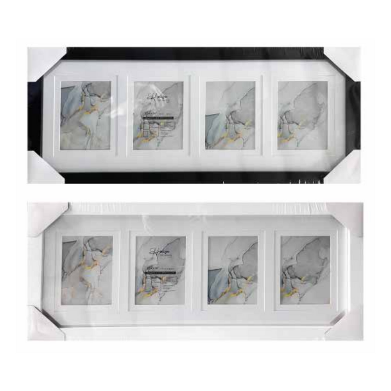 Ronis Photo Frame Double Matted Connor Black & White 4 Window Collage 61.7x25.4cm Assorted
