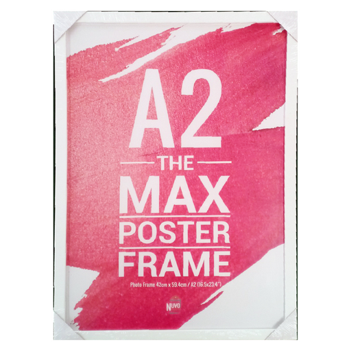Ornate A2 photo frame made from 100% timber in white finish, 42.0x59.4cm, decorative picture frame for posters and art prints