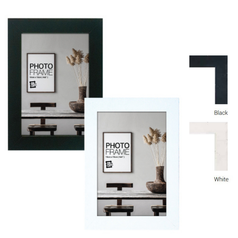Ronis Photo Frame Raddison White & Black Mixed MDF Frame 10x15cm Assorted
