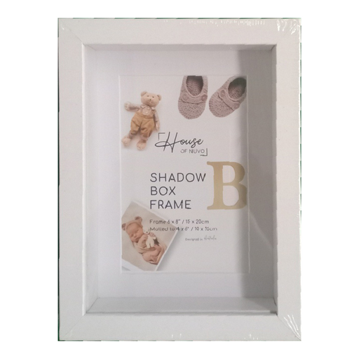 White shadow box photo frame 15x20cm deep display frame for keepsakes and memorabilia