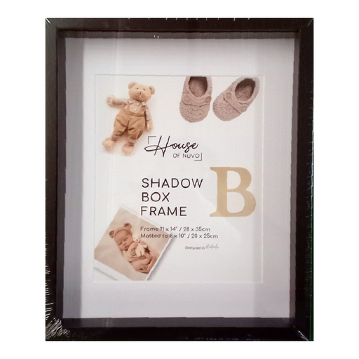 Black photo frame shadow box 28x35cm deep display frame for photos and keepsakes, modern memory box style.