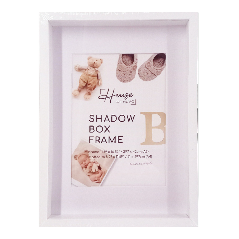 A3 white shadow box photo frame 29.7x42cm deep box frame for keepsakes and memorabilia