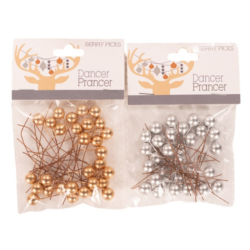 1cm assorted gold and silver decorative picks for crafts and holiday décor