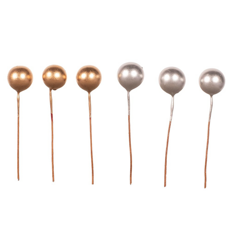 1cm assorted gold and silver decorative picks for crafts and holiday décor