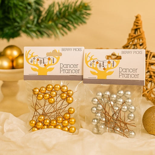 1cm assorted gold and silver decorative picks for crafts and holiday décor