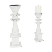 Ronis Pillar Candle Holder with White Wash 36cm – thumbnail