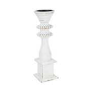 Ronis Pillar Candle Holder with White Wash 36cm – thumbnail