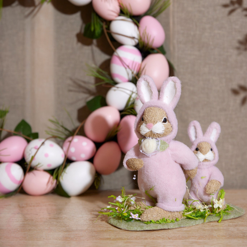 Ronis Pink Bunnysuit Bunnies On Lawn