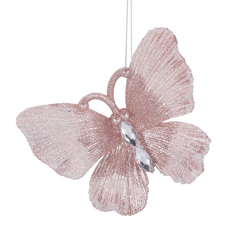 Ronis Pink Butterfly Hanging Tree Ornament 14cm