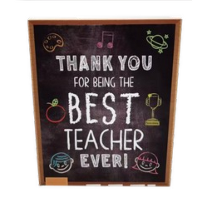 Ronis Plaque Teacher Appreciation with Stand Designs 14x12x0.9cm Assorted
