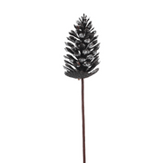 Ronis Plastic Pinecone with Ice Effect On 60cm Stem 11.6cm