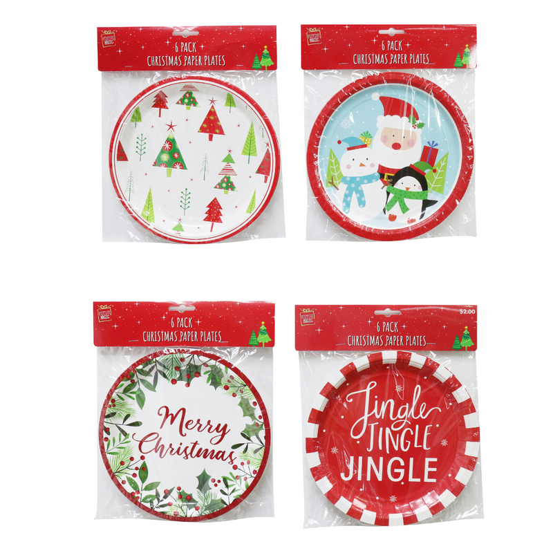 Ronis Plates Printed Designs 23cm 6pk 4 Asstd