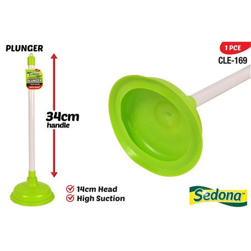 Plunger 34cm – compact rubber suction plunger for sinks, drains, and toilets