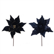 Ronis Poinsettia 29-31cm With Clip Royal Blue 2 Asstd X350249 – thumbnail