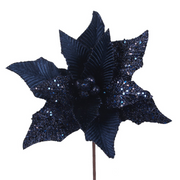 Ronis Poinsettia 29-31cm With Clip Royal Blue 2 Asstd X350249 – thumbnail