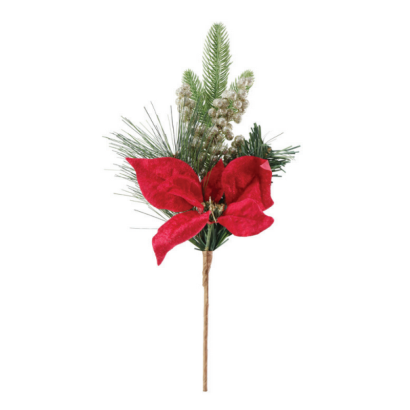 Ronis Poinsettia Pine Pickpick 43cm