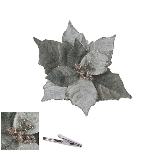 Ronis Poinsettia with Clip 20cm Mint