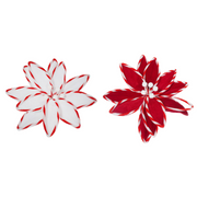 Poinsettia Candy Stripe Clip 30cm Assorted – festive candy-striped poinsettia flower decorations with clip for Christmas trees and wreaths