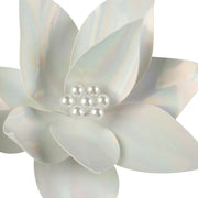 Iridescent poinsettia flower stem 27cm diameter for Christmas trees and festive arrangements