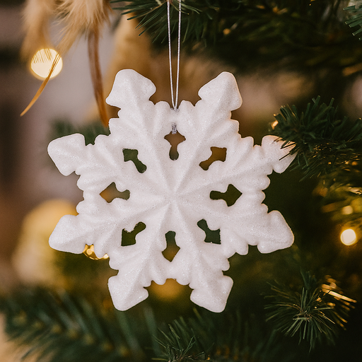 21cm white polyfoam snowflake Christmas decoration for festive and winter décor