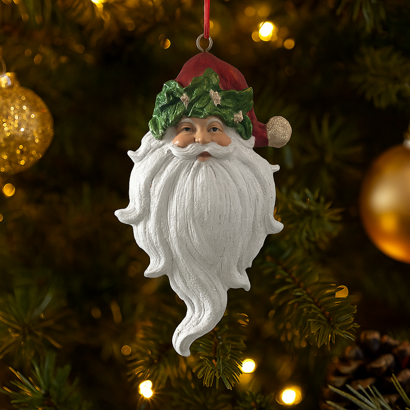 Festive polyresin Santa hanging décor for Christmas tree