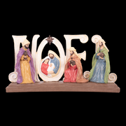 Christmas Polyresin Noel Nativity Sign for Mantel or Centerpiece