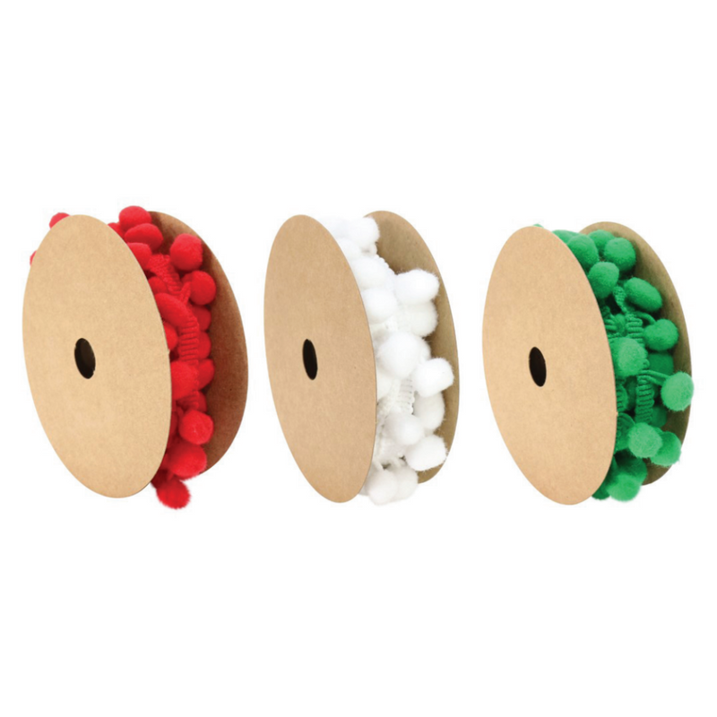 Ronis Pom-Pom Ribbon 200cm Assorted