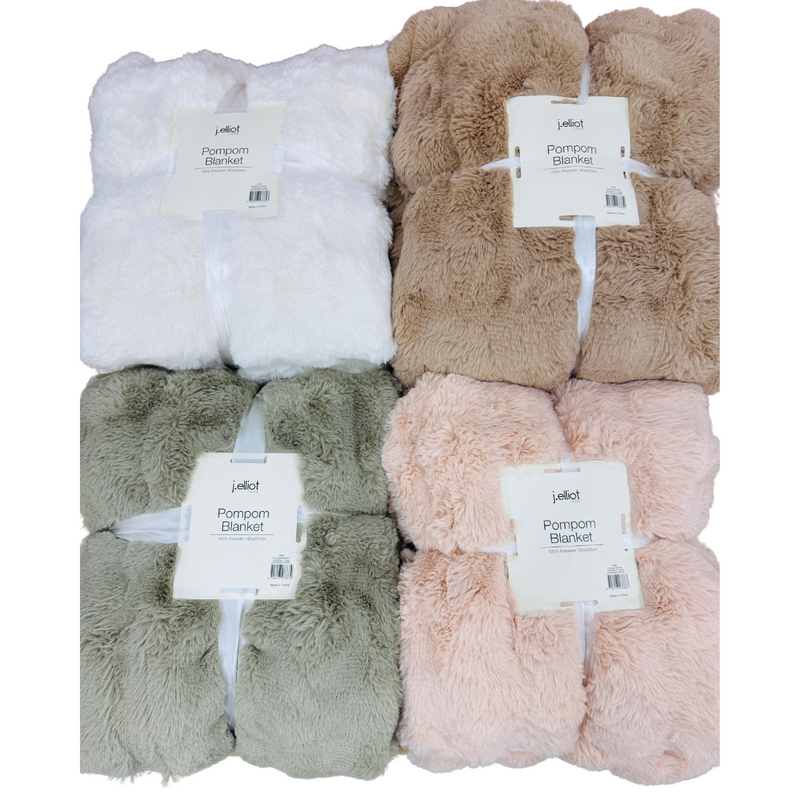 Ronis Pompom Blanket 2.8kg 180x200cm Blush