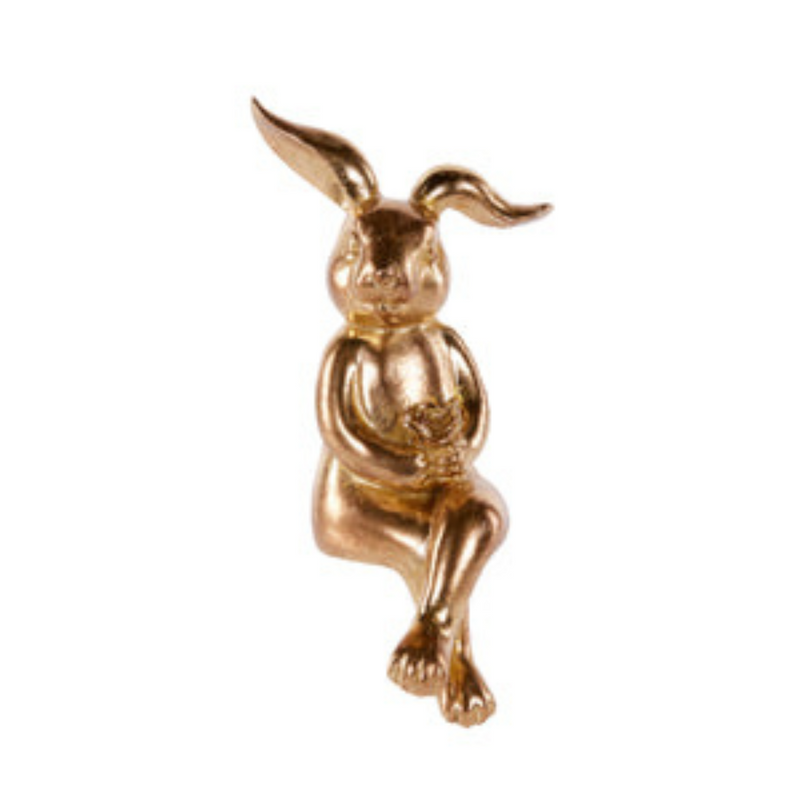 Ronis Posing Rabbit Shelf Sitter Gold