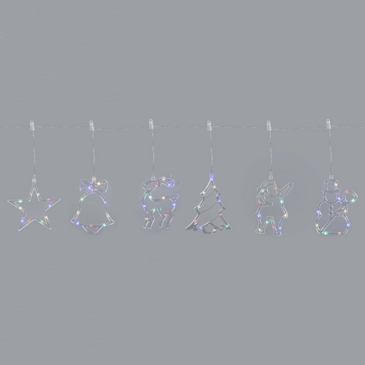 Pre-Lit LED Christmas Characters Silhouette Light String in multicolour, 5m length