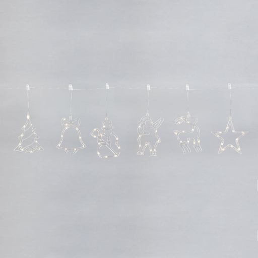 Pre-Lit LED Christmas Characters Silhouette Light String in warm white, 5m length