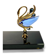 Ronis Premium Clock Crystal Swan 17cm Blue