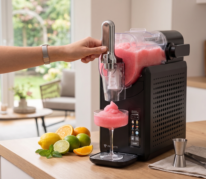 A Prinetti 2 Litre Slushie Maker machine for creating frozen icy drinks at home.