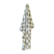 Printed Sherpa Throw 210gsm Checkered Sea Kelp 180x200cm