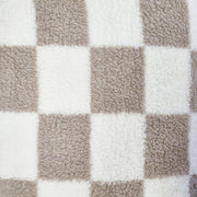 Printed Sherpa Throw 210gsm Checkered Natural 180x200cm