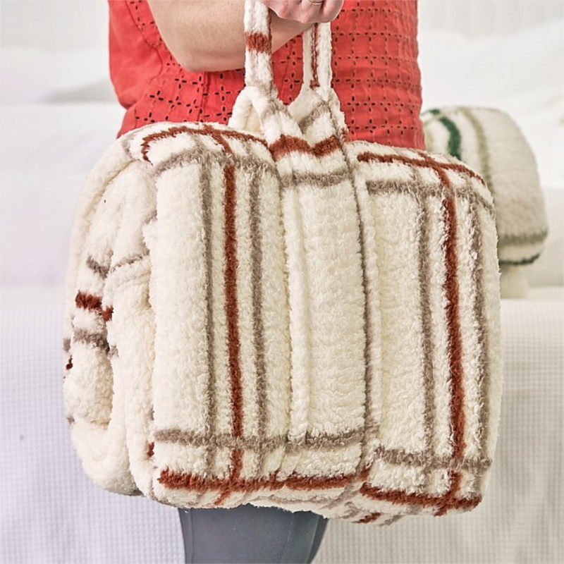 Ronis Printed Sherpa Throw 210gsm 180x200cm Pecan