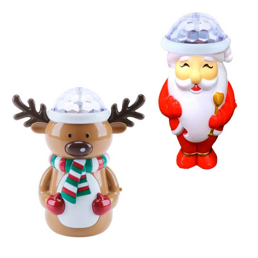 Ronis Projector Light Rotating Santa and Reindeer 14.5x7.5x15.5cm Assorted