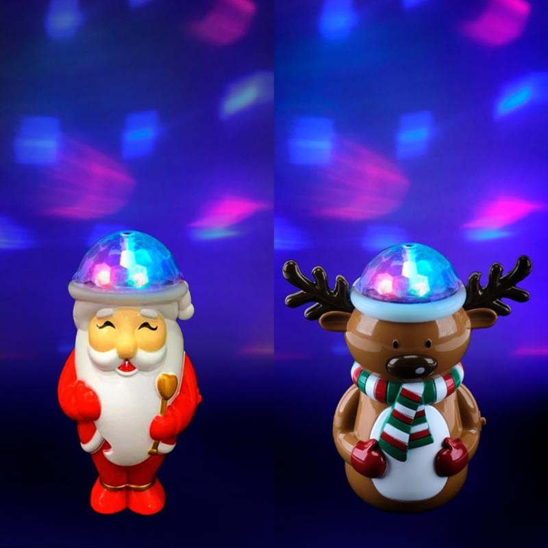 Ronis Projector Light Rotating Santa and Reindeer 14.5x7.5x15.5cm Assorted